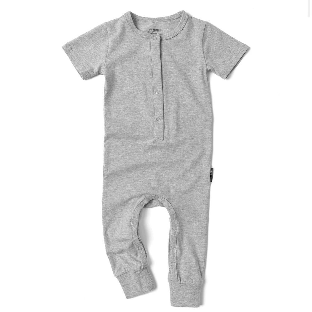 Little Bipsy Short Sleeve Gray Romper